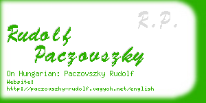 rudolf paczovszky business card